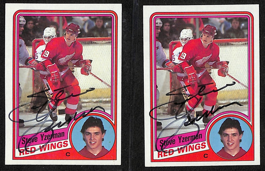 Lot of (30+) Signed Hockey Cards inc. (3) Steve Yzerman, Mark Messier, (3) Guy Lafleur, (4) Denis Potvin, + (JSA Auction Letter)