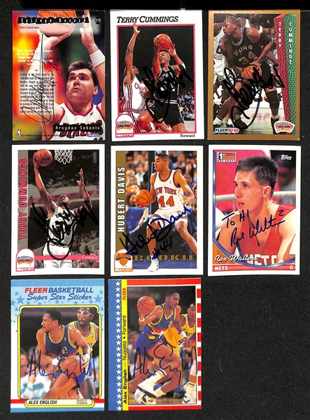 60+ Signed Basketball Cards inc. (2) 1986-87 Fleer Johnny Moore, 1985-86 Star Kent Benson, (3) AC Green, (2) George Karl, + (JSA Auction Letter)