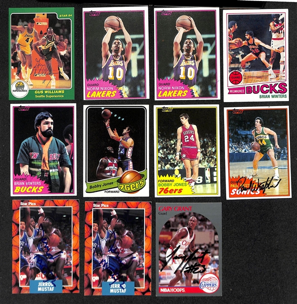 Lot of (15+) Signed Basketball Cards inc. (4) Akeem Olajuwon, (2) Isiah Thomas, Kurt Rambis, + (JSA Auction Letter)