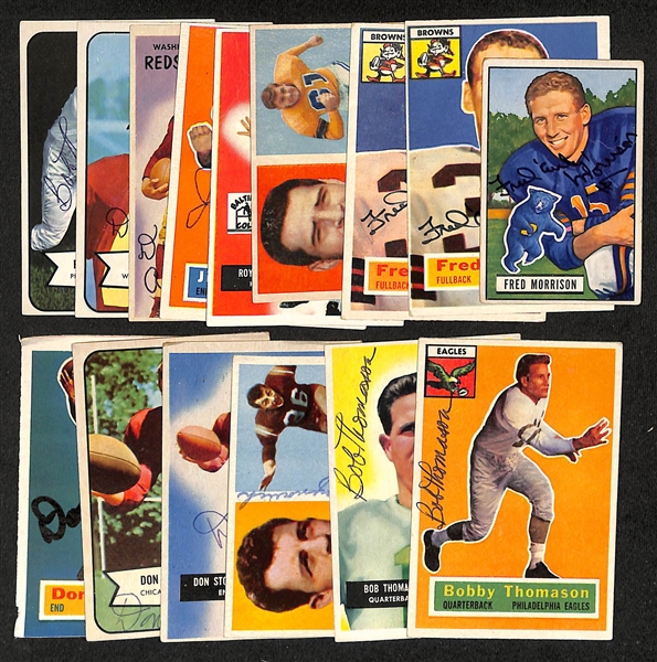 Lot of (10+) Signed Vintage Football Cards inc. (3) Fred Morrison, Duane Putnam, Royce Womble, Jim Mutscheller, (2) Dick Alban, + (JSA Auction Letter)