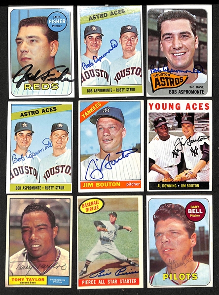 Lot of (24) Signed Vintage Baseball Cards inc. Brooks Robinson, Frank Bolling, Bill Virdon, + (JSA Auction Letter)