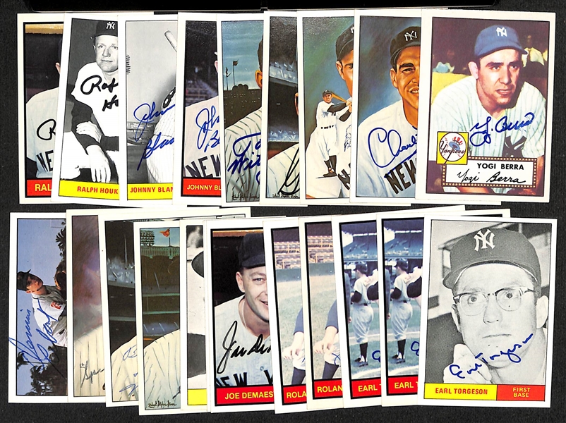 Lot of (20+) Signed New York Yankees TCMA and Reprint Cards inc. Yogi Berra, Charlie Keller, Ben Chapman, George Selkirk, + (JSA Auction Letter)