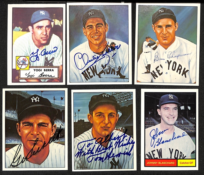 Lot of (20+) Signed New York Yankees TCMA and Reprint Cards inc. Yogi Berra, Charlie Keller, Ben Chapman, George Selkirk, + (JSA Auction Letter)