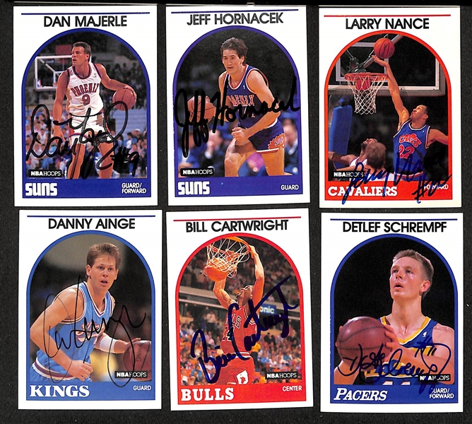 Lot of (55+) Signed 1989-90 NBA Hoops Basketball Cards inc. Reggie Miller, (4) Dell Curry + (JSA Auction Letter)