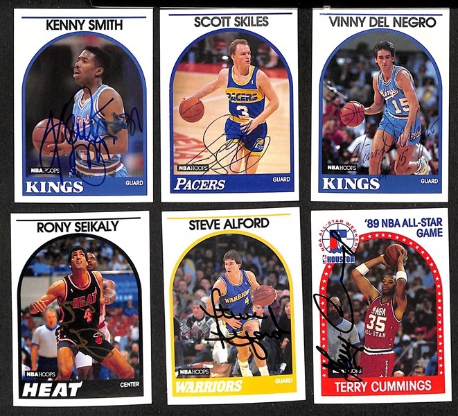 Lot of (55+) Signed 1989-90 NBA Hoops Basketball Cards inc. Reggie Miller, (4) Dell Curry + (JSA Auction Letter)