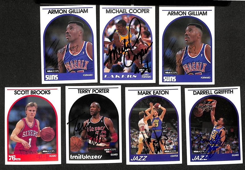 Lot of (55+) Signed 1989-90 NBA Hoops Basketball Cards inc. Reggie Miller, (4) Dell Curry + (JSA Auction Letter)