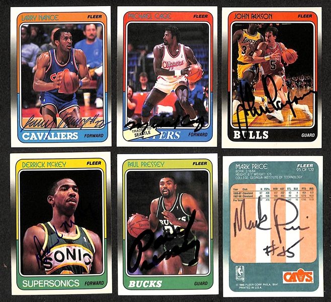 Lot of (45+) Signed 1988-89 Fleer Basketball Cards inc.  Joe Dumars, Bill Lainbeer, Michael Cooper, + (JSA Auction Letter)