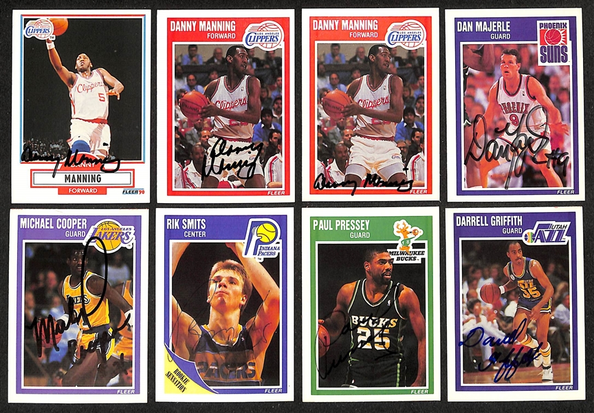 Lot of (60+) Signed 1989-90 + 1990-91 Fleer Basketball Cards inc. Joe Dumars, (2) Jeff Hornacek, + (JSA Auction Letter)