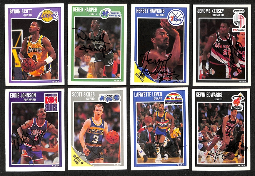 Lot of (60+) Signed 1989-90 + 1990-91 Fleer Basketball Cards inc. Joe Dumars, (2) Jeff Hornacek, + (JSA Auction Letter)