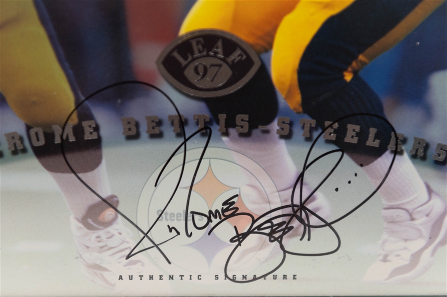 (2) Pittsburgh Sports Legends Memorabilia inc. (1) Jerome Bettis Cereal Box & (1) Mario Lemieux Autograph (JSA Auction Letter)