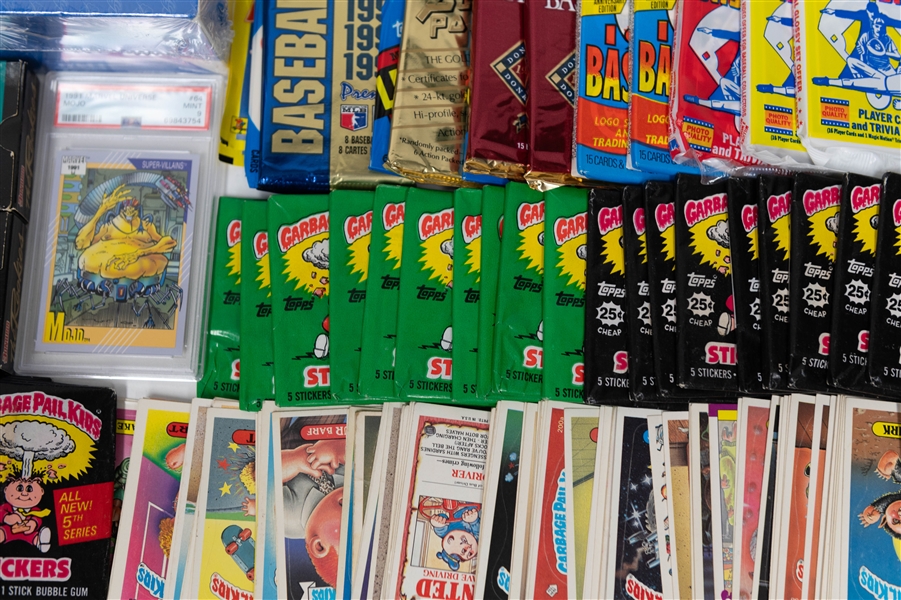  Lot of (86) Sealed Garbage Pail Kids, Wacky Packages, Variety of 80s/90s Sealed Packs, & (1) 1994 Skybox Walt Disney Snow White and The Seven Dwarves Series 2 Sealed Box