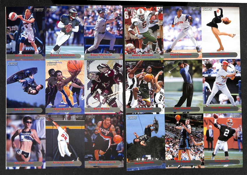 Lot of (25) Sports Illustrated Kids Uncut Sheets from the 2000s inc. 2001 Tiger Woods #186, Kobe Bryant #59