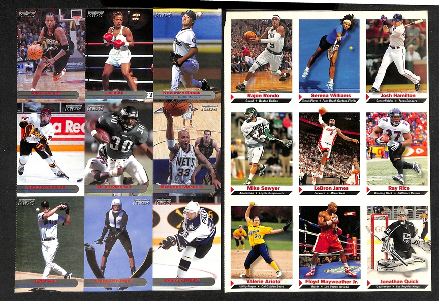 Lot of (25) Sports Illustrated Kids Uncut Sheets from the 2000s inc. 2001 Tiger Woods #186, Kobe Bryant #59