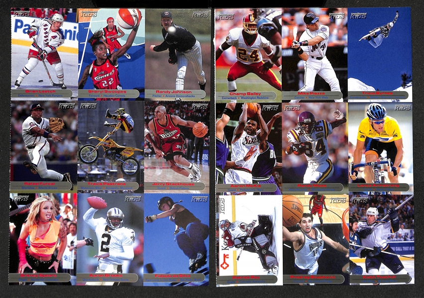 Lot of (25) Sports Illustrated Kids Uncut Sheets from the 2000s inc. 2009 Christiano Ronaldo #362 & 2001 Tiger Woods #185