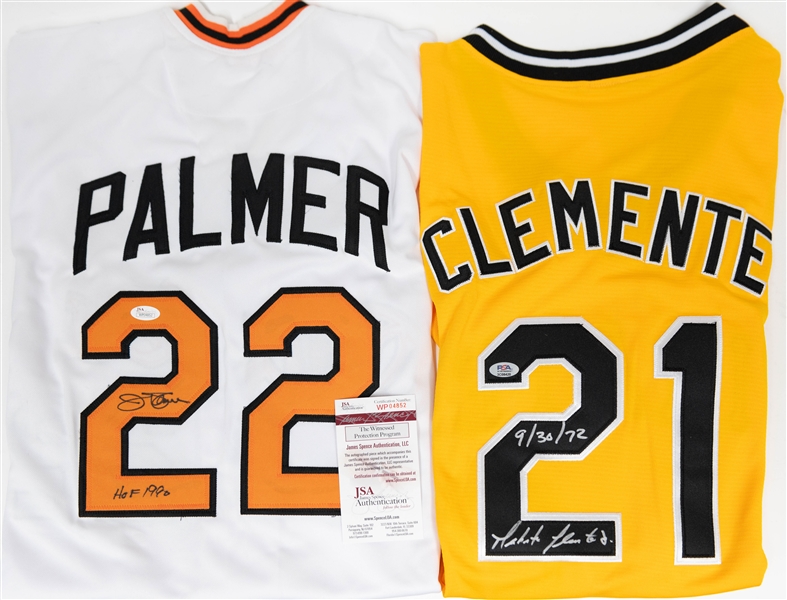 Roberto Clemente Jr. Signed Pittsburgh Pirates Jersey (PSA/DNA) & Jim Palmer Baltimore Orioles Jersey (JSA COA)