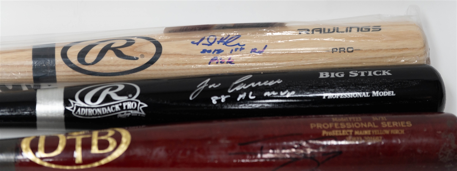 Lot of (3) Signed Baseball Bats w. Jose Conseco, Jarred Kelenic JSA COA, Jonny Gomes JSA COA  (+JSA Auction Letter)  