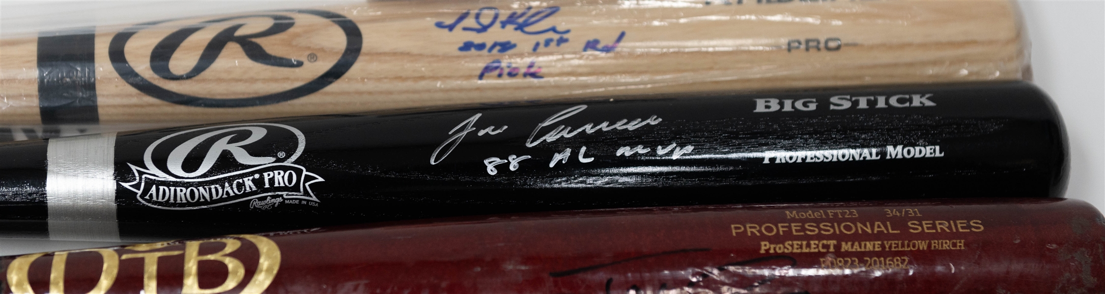 Lot of (3) Signed Baseball Bats w. Jose Conseco, Jarred Kelenic JSA COA, Jonny Gomes JSA COA  (+JSA Auction Letter)  