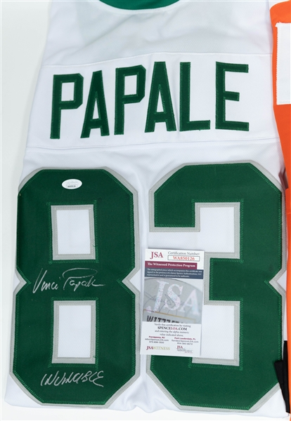 Lot of (3) Signed Jerseys inc. Philadelphia Eagle Vince Papale and Flyers Jones & Hagg (JSA & BAS)