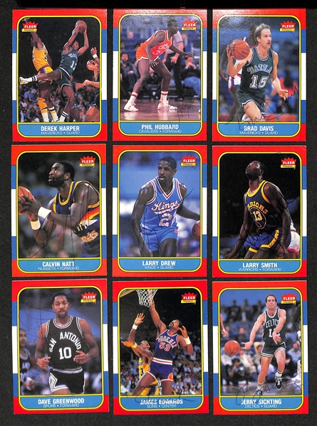 Lot of (40+) Signed 1986-87 Fleer Basketball Cards inc. Ralph Sampson, Maurice Cheeks, Charles Oakley, (2) Paul Pressey, + (JSA Auction Letter)