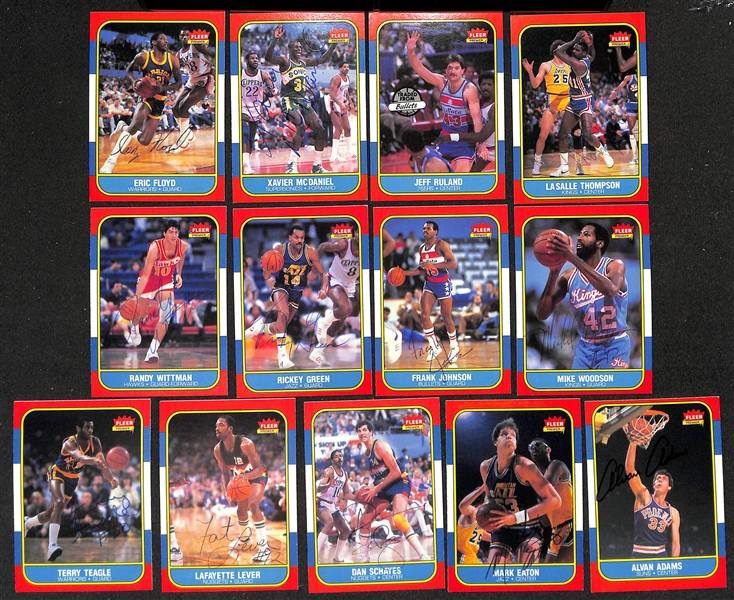 Lot of (40+) Signed 1986-87 Fleer Basketball Cards inc. Ralph Sampson, Maurice Cheeks, Charles Oakley, (2) Paul Pressey, + (JSA Auction Letter)