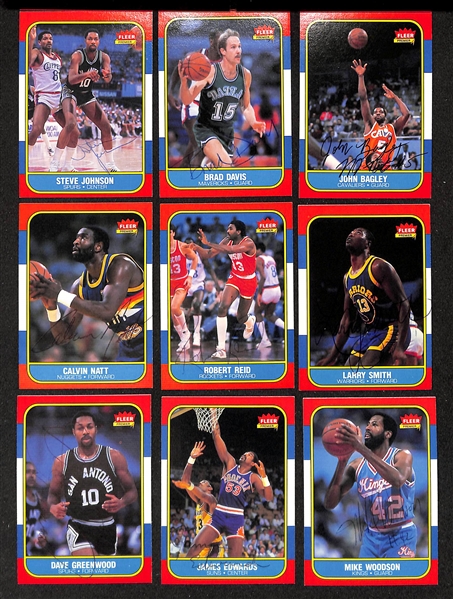 Lot of (40) Signed 1986-87 Fleer Basketball Cards inc. Herb Williams, Rolando Blackman, Larry Nance, + (JSA Auction Letter)