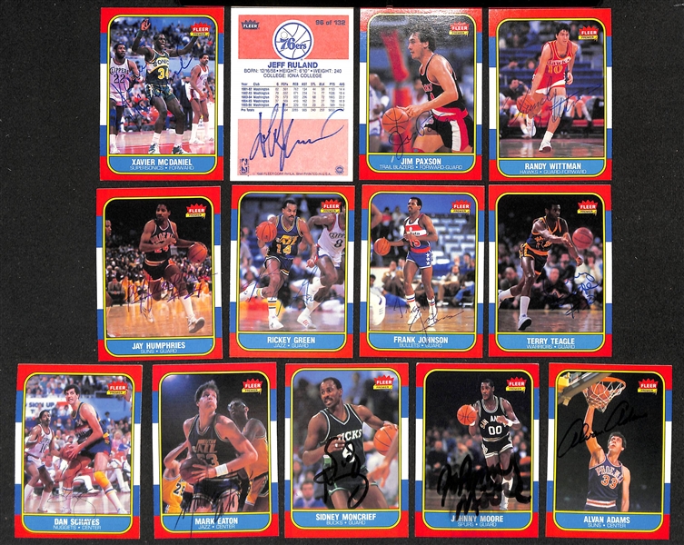 Lot of (40) Signed 1986-87 Fleer Basketball Cards inc. Herb Williams, Rolando Blackman, Larry Nance, + (JSA Auction Letter)