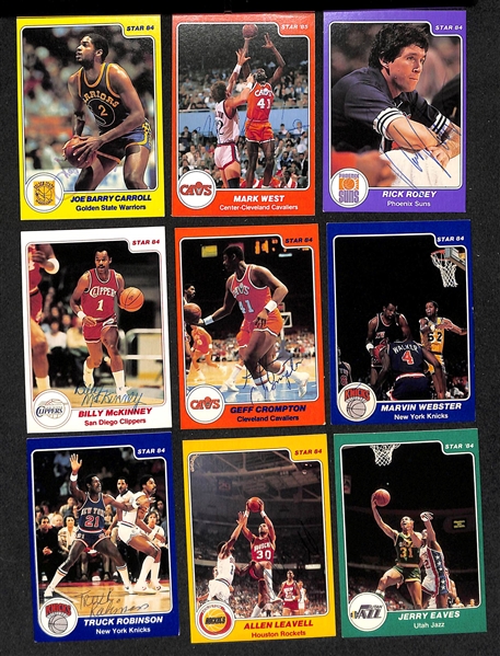 Lot of (30+) Signed 1983-84 Star Basketball Cards inc. Bill Cartwright, Maurice Lucas, Rickey Green. Herb Williams, + (JSA Auction Letter)