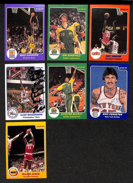 Lot of (30+) Signed 1983-84 Star Basketball Cards inc. Bill Cartwright, Maurice Lucas, Rickey Green. Herb Williams, + (JSA Auction Letter)