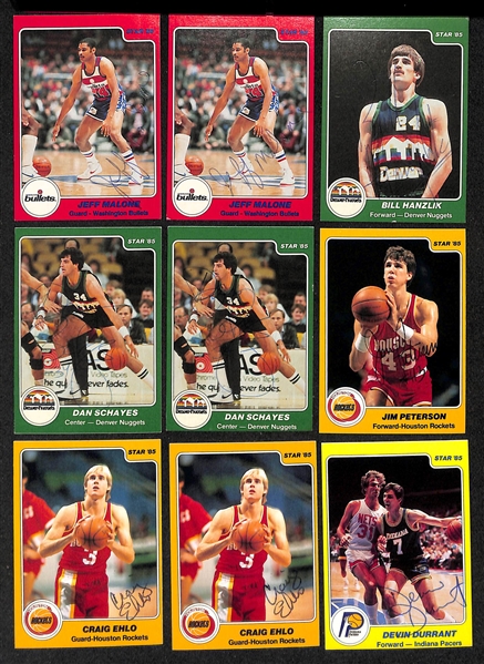 Lot of (30+) Signed 1980s Star + Fleer Basketball Cards inc. (2) Karl Malone, Maurice Cheeks, Pat Riley, + (JSA Auction Letter)