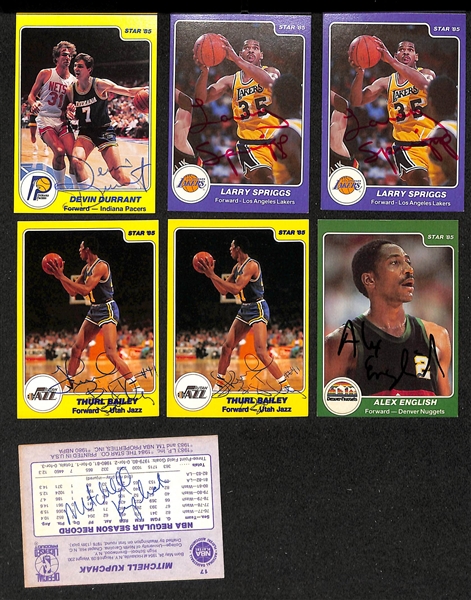 Lot of (30+) Signed 1980s Star + Fleer Basketball Cards inc. (2) Karl Malone, Maurice Cheeks, Pat Riley, + (JSA Auction Letter)