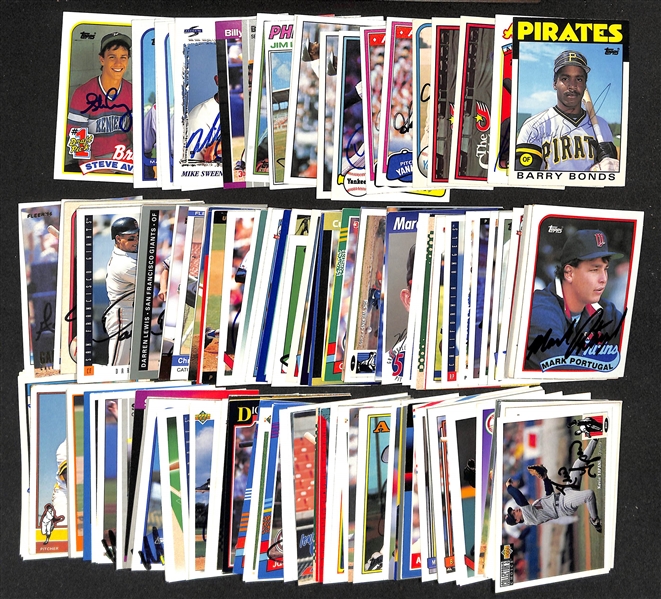 Lot of (150+) Signed Baseball Cards inc. Barry Bonds Rookie, Kirby Puckett, (2) San Diego Chicken, (4) Goose Gossage, + (JSA Auction Letter)