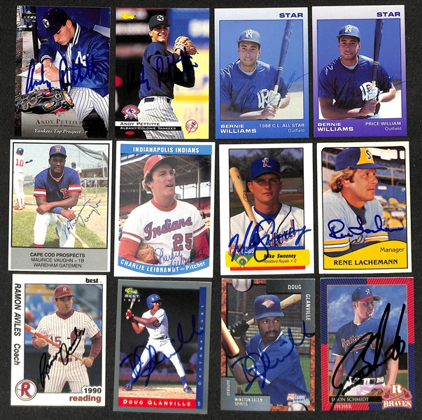 Lot of (700+) Signed Mostly Minor League Baseball Cards inc. (2) Andy Pettitte, (2) Bernie Williams, Mo Vaughn, + (JSA Auction Letter) 