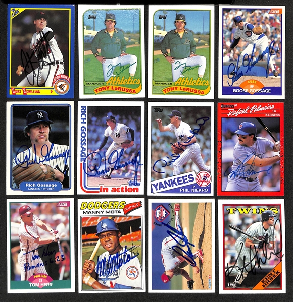 Lot of (350+) Signed Baseball Cards inc. Curt Shilling, (2) Tony LaRussa, (3) Goose Gossage, + (JSA Auction Letter)