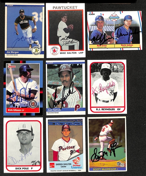 Lot of (350+) Signed Baseball Cards inc. (6) Gary Carter, (3) Alan Trammell, Joe Morgan, + (JSA Auction Letter)