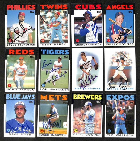 Lot of (350+) Signed 1986 Topps Baseball Cards inc. Tony Gwynn, (2) Tom Lasorda, Tom Seaver, Dave Parker, Paul Molitor, Carlton Fisk, + (JSA Auction Letter)