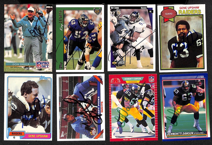 Lot of (325+) Signed Football Cards inc. Don Shula, (2) Ray Lewis, (2) Gene Upshaw, Michael Strahan, + (JSA Auction Letter)