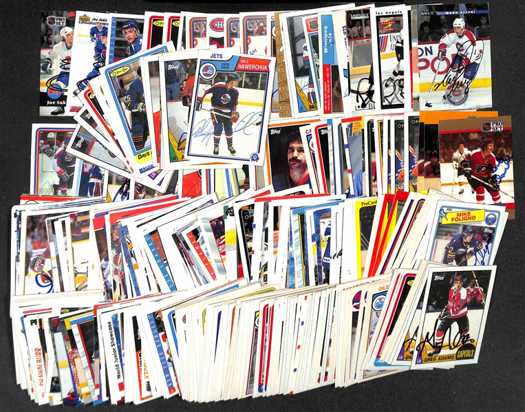 Lot of (350+) Signed Hockey Cards inc. (4) Mark Recchi, (3) Bobby Clarke, (3) Marty McSorley, (4) Rob Blake, + (JSA Auction Letter)