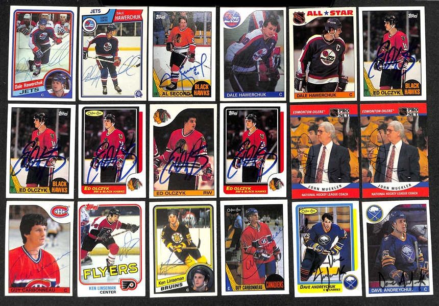 Lot of (350+) Signed Hockey Cards inc. (4) Mark Recchi, (3) Bobby Clarke, (3) Marty McSorley, (4) Rob Blake, + (JSA Auction Letter)