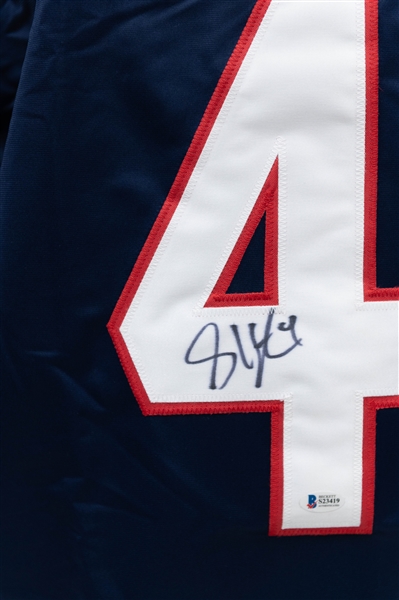 Lot of (3) Signed Custom Hockey Jerseys w. Scott Harrington, Nick Bonino, & Nick Bjugstad (JSA Auction Letter)