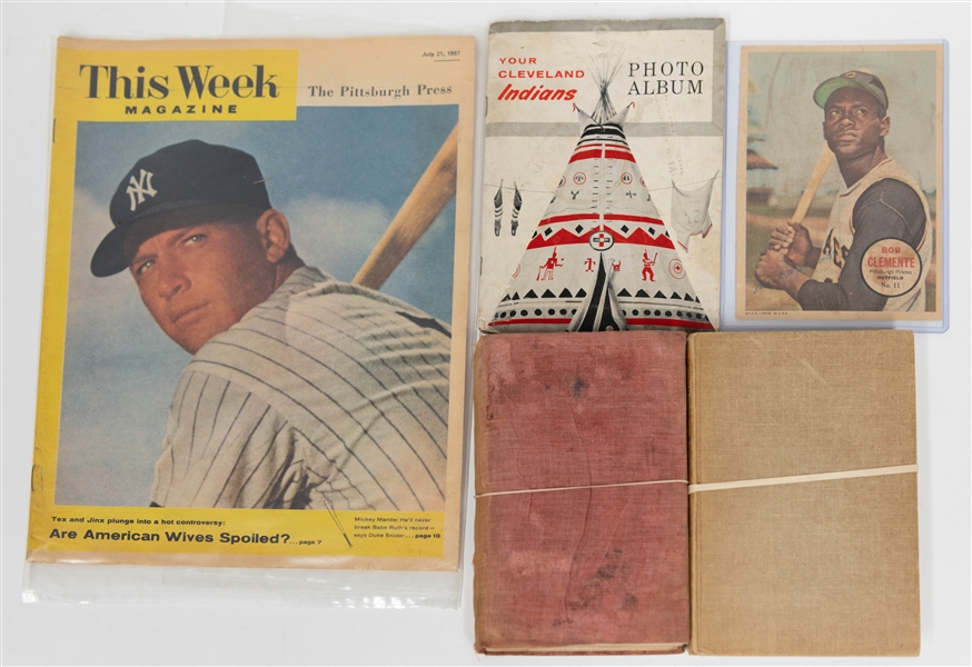 Lot of (12) Sports Magazines/Books/Paper Publications w. 1961 Sport Magazine w. DiMaggio & Mantle on Cover