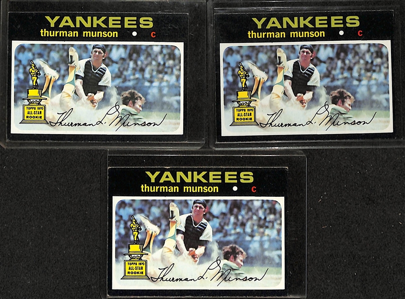 Lot of (90) Topps 1971-1977 w. (3) 1971 Topps Thurman Munson