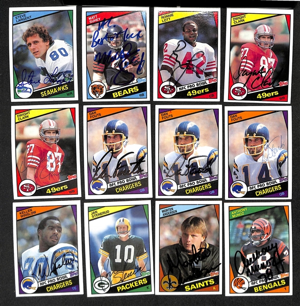 Lot of (200+) Signed Football Cards inc. Steve Largent, Matt Suhey, Ronnie Lott, (2) Dwight Clark, (2) Dan Fouts, + (JSA Auction Letter)