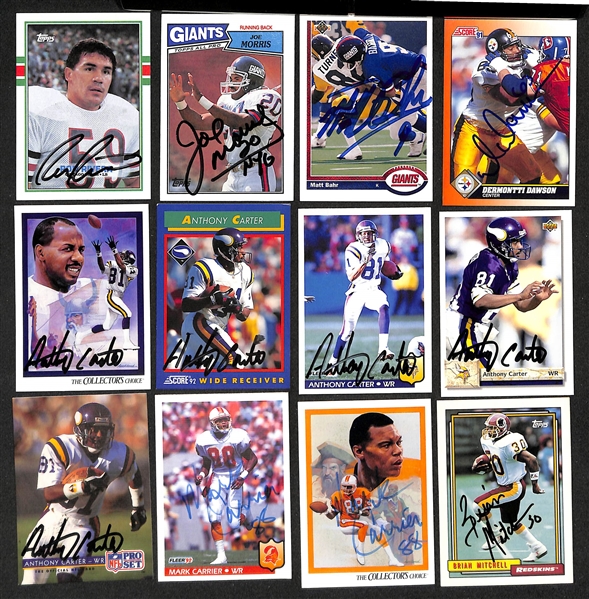 Lot of (200+) Signed Football Cards inc. Steve Largent, Matt Suhey, Ronnie Lott, (2) Dwight Clark, (2) Dan Fouts, + (JSA Auction Letter)