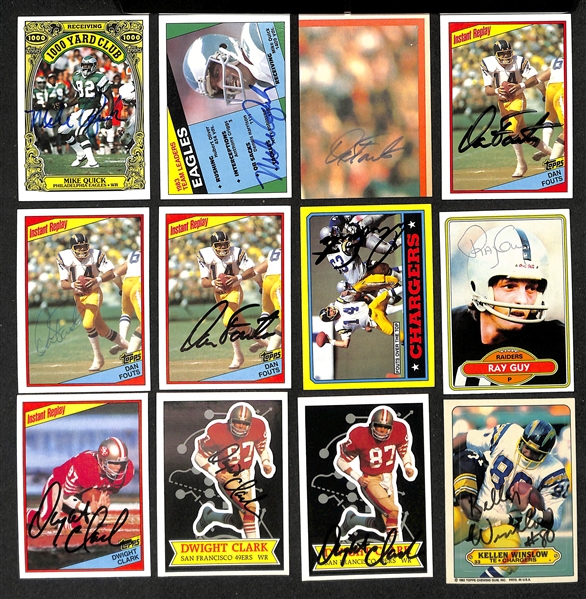 Lot of (200+) Signed Football Cards inc.(2) Fran Tarkenton, (3) Joe Greene, Bob Griese, (4) Joe Gibbs, (6) Mike Quick, + (JSA Auction Letter)