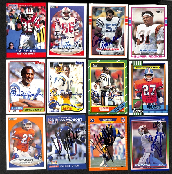 Lot of (350+) Signed Football Cards inc. (2) Junior Seau, Jim Langer, (2) Clay Matthews, (3) Andre Reed, (2) Jeff Bostic, + (JSA Auction Letter)