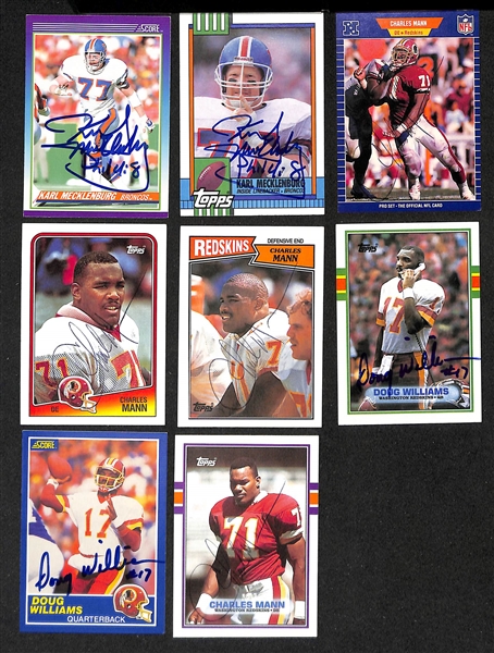 Lot of (350+) Signed Football Cards inc. (2) James Lofton, (4) Phil Sims, Junior Seau, Buddy Ryan, Rodney Holman, (6) Steve Grogan, + (JSA Auction Letter)