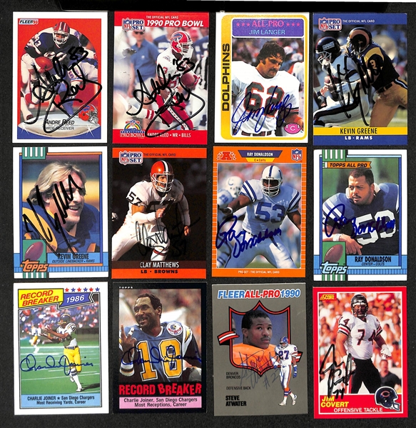 Lot of (350+) Signed Football Cards inc. (2) Cortez Kennedy, (2) Junior Seau, (2) Phil Sims, (2) Doug Williams, (2) Charles Mann, (2) Dwight Clark, + (JSA Auction Letter)