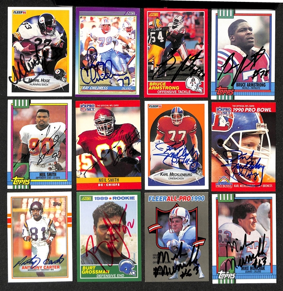 Lot of (350+) Signed Football Cards inc. (2) Cortez Kennedy, (2) Junior Seau, (2) Phil Sims, (2) Doug Williams, (2) Charles Mann, (2) Dwight Clark, + (JSA Auction Letter)