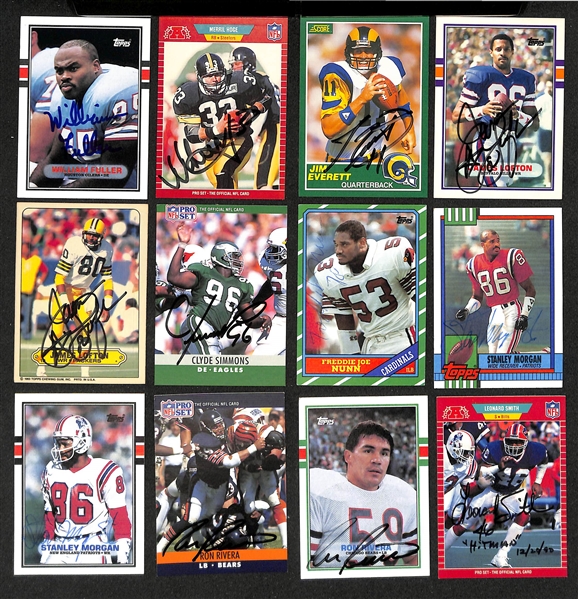 Lot of (350+) Signed Football Cards inc. (2) Cortez Kennedy, (2) Junior Seau, (2) Phil Sims, (2) Doug Williams, (2) Charles Mann, (2) Dwight Clark, + (JSA Auction Letter)