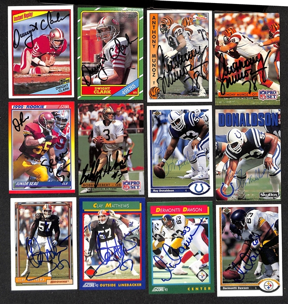 Lot of (350+) Signed Football Cards inc. (2) Dwight Clark, (2) Anthony Munoz, Junior Seau, + (JSA Auction Letter)